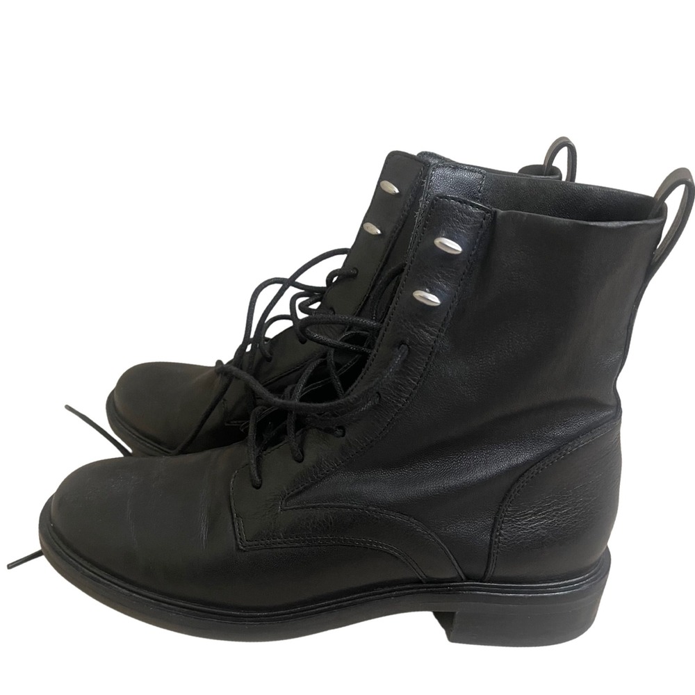 Rag & Bone Slayton Black Ankle Leather Laceup Boot  38.5- USA 8.5 EUC combat